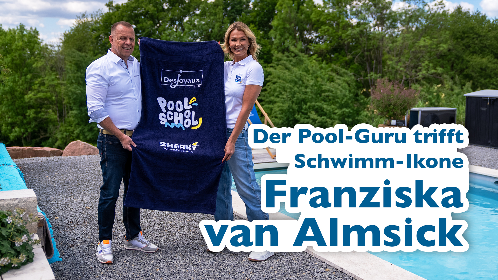 Franziska van Almsick Schirmherrin Pool School Desjoyaux trifft Pool Guru